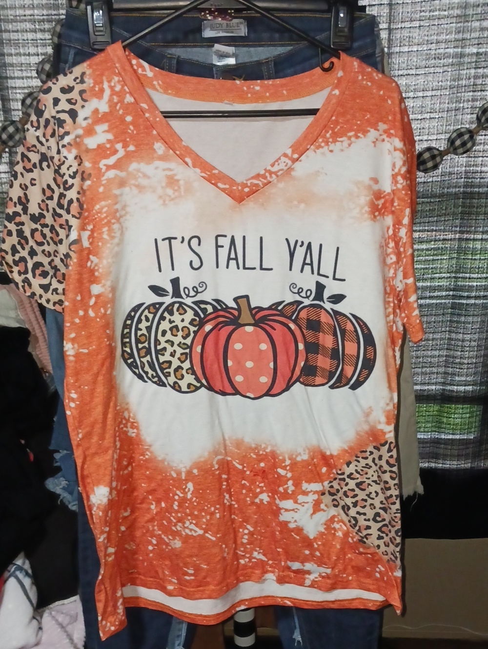 It's Fall Y'all Orange V-Neck Graphic Tee